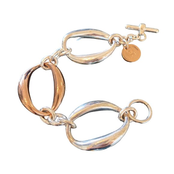 Silver Rose-Plated Chain Bracelet, 1AR or Unoaerre (Italian Brand) - Picture 4 of 6